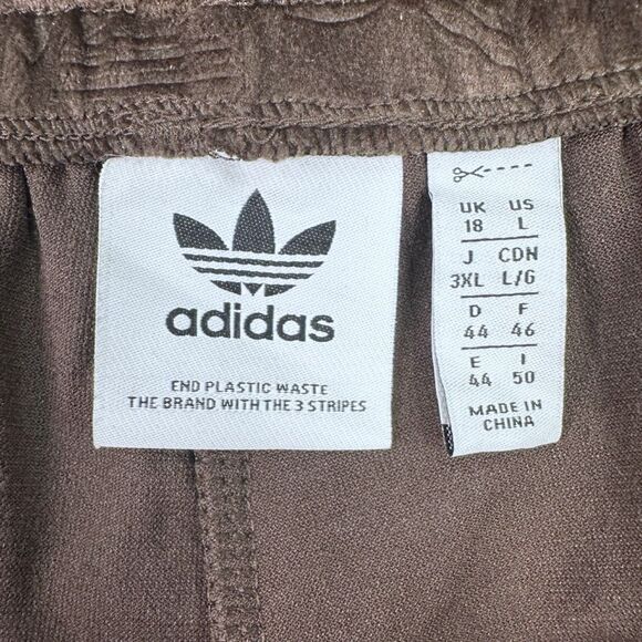 adidas Originals Velvet Trefoil Sweatpants - Dark Brown - Size Large - Picture 8 of 8